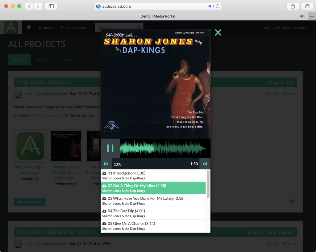 AudioSalad for Labels Screenshot